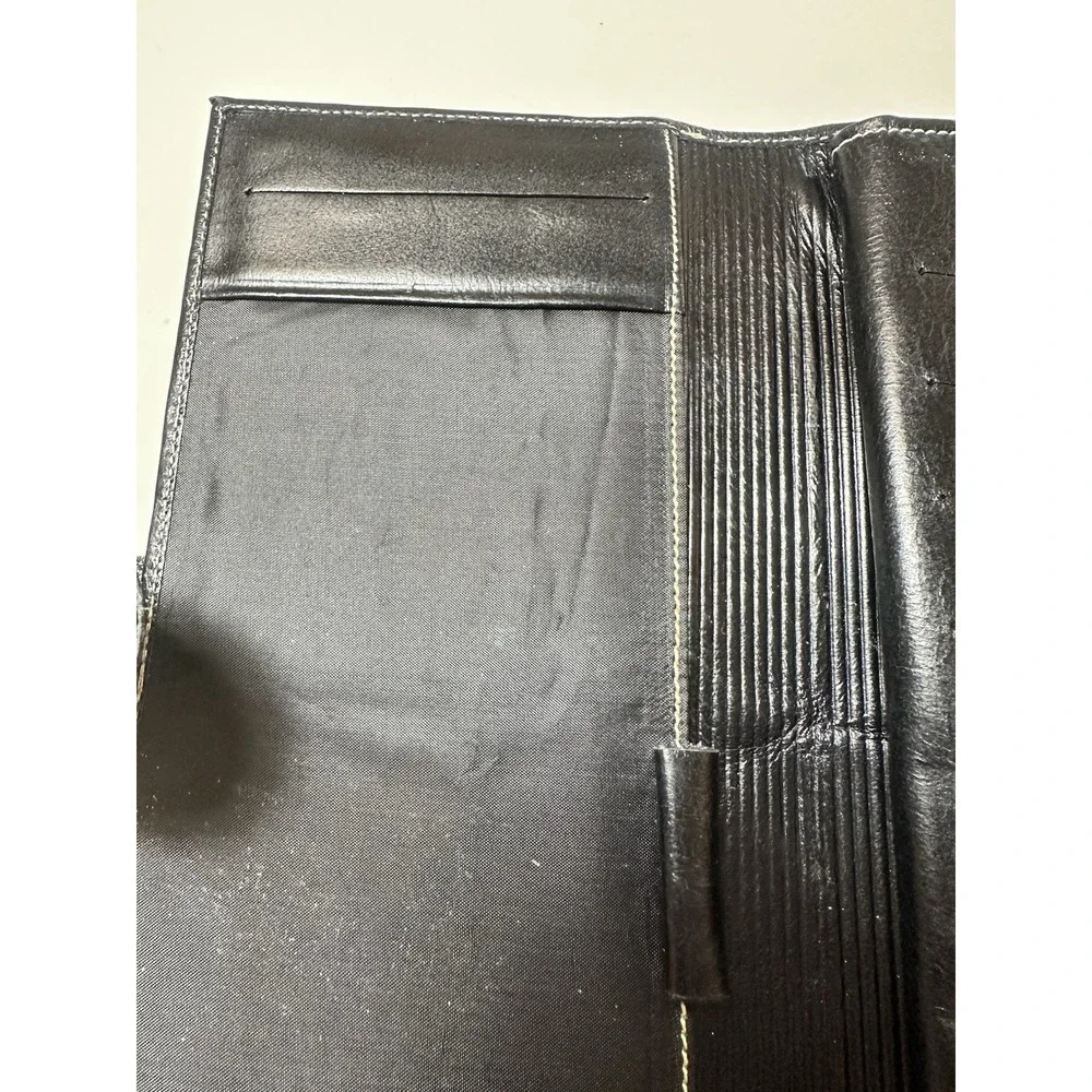 NEW Black Vintage Genuine Leather Wallet/organiser  Size-9x4x0.5 in